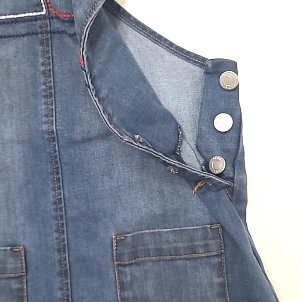 Tommy Hilfiger Denim Jean Bib Overalls Dress Jumper Suspenders Skirt Romper Sm.
